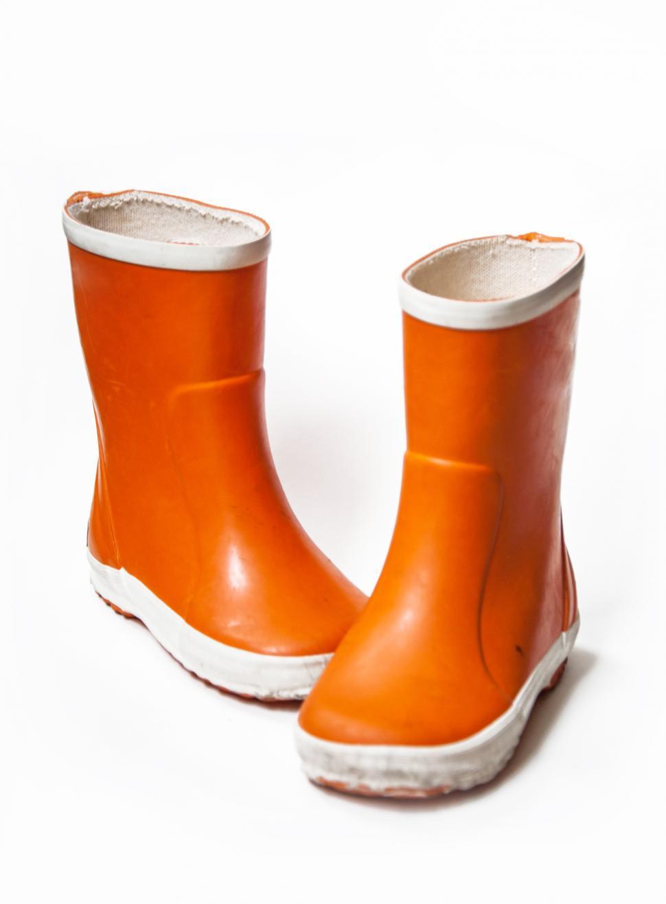 orange galoshes