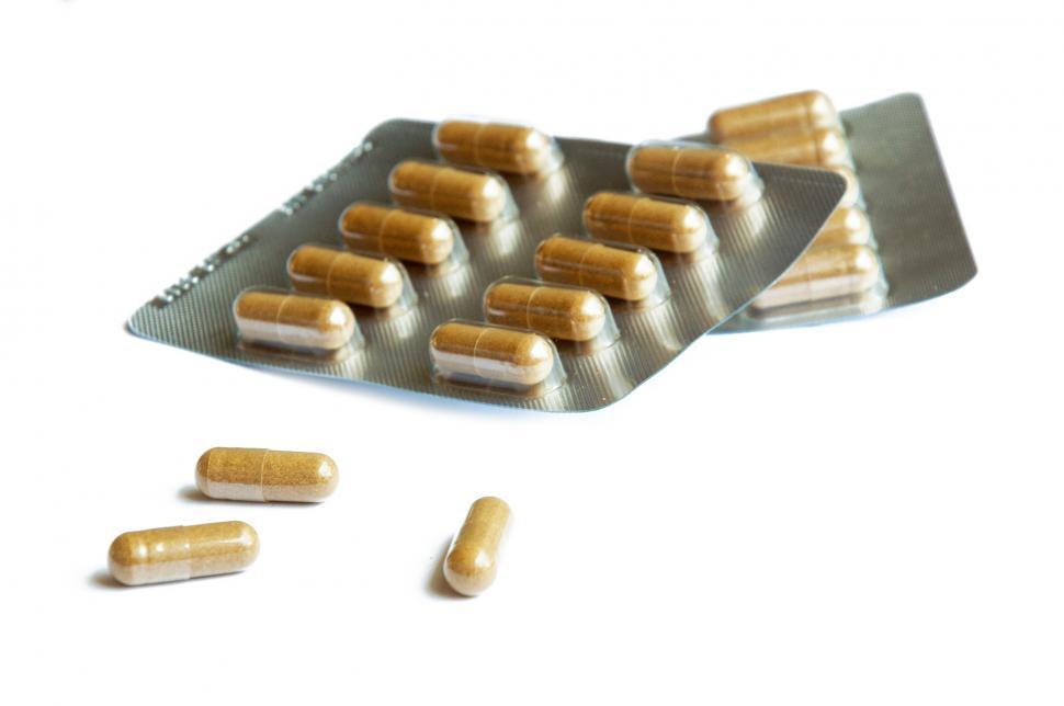 Free Image of Packs of pills isolated on white background 