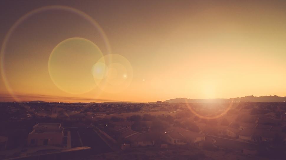 Free Image of Golden hour over development 