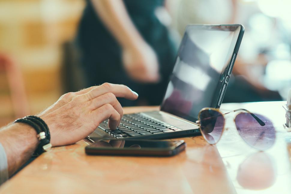 Free Image of Man working on laptop computer 
