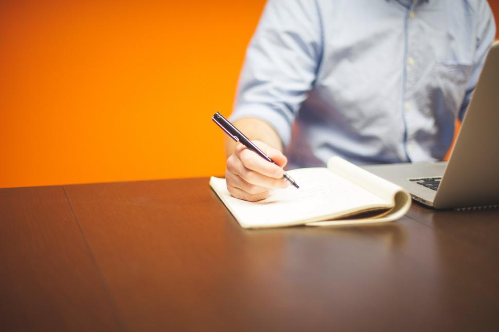 Free Stock Photo of Writing notes from computer | Download Free Images ...