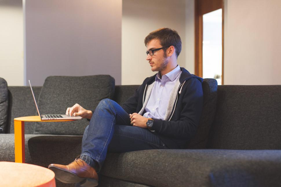Free Image of Man casually working 