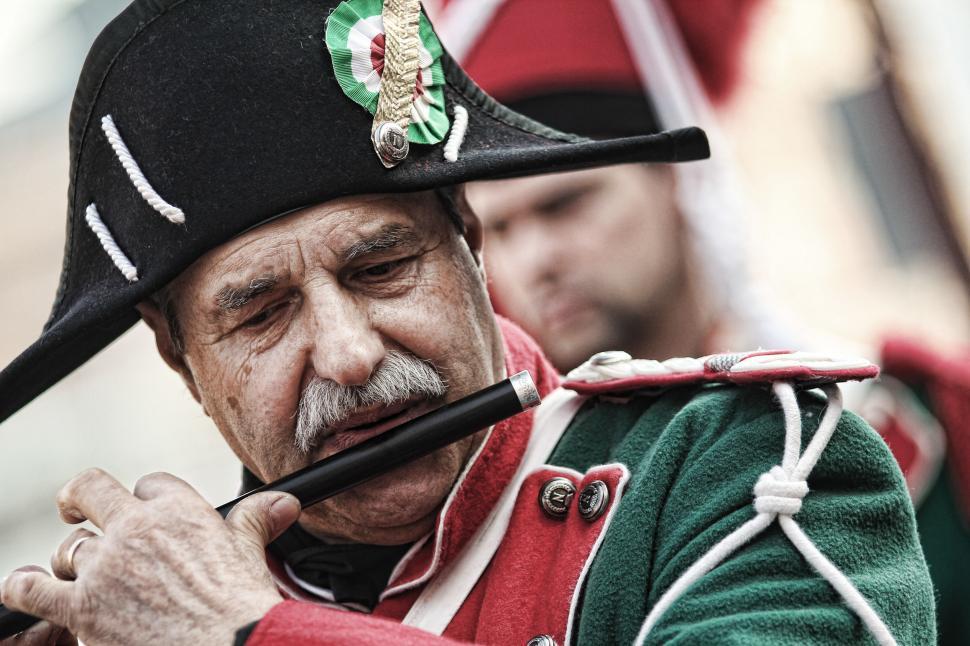 Free Image of Carnival band flutist 