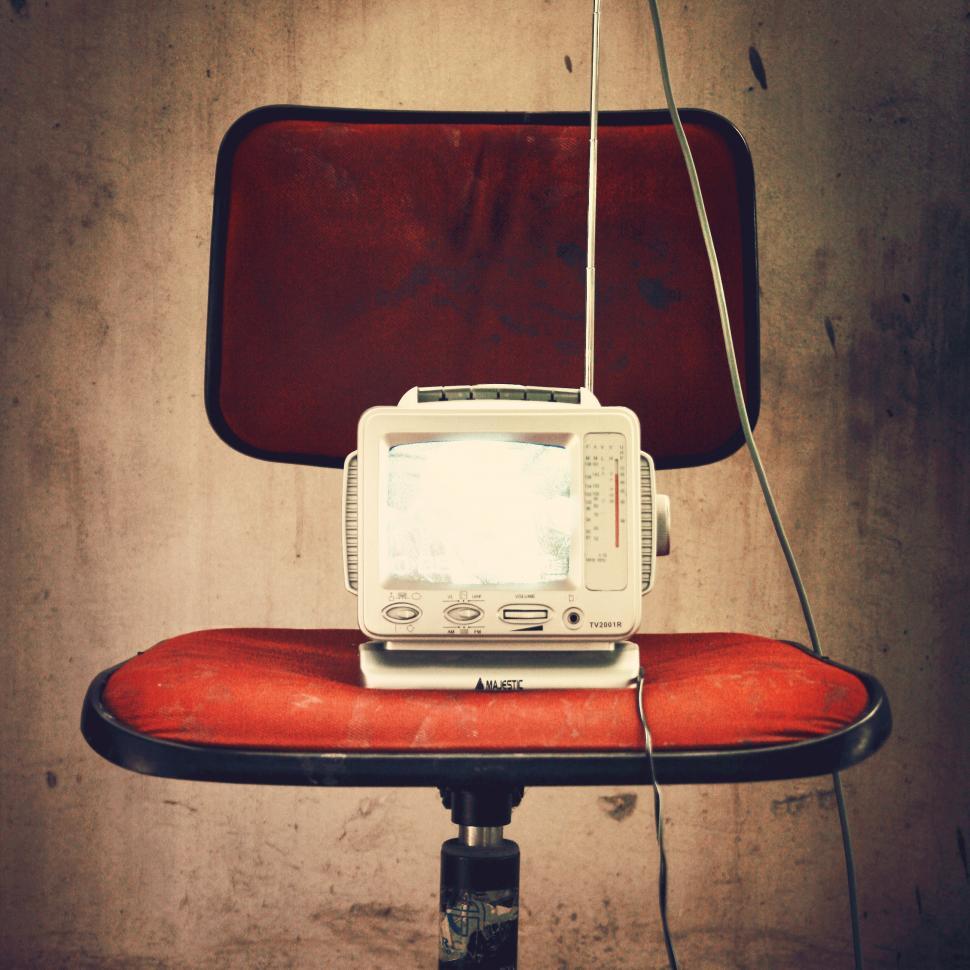 Free Image of A vintage small portable television set 