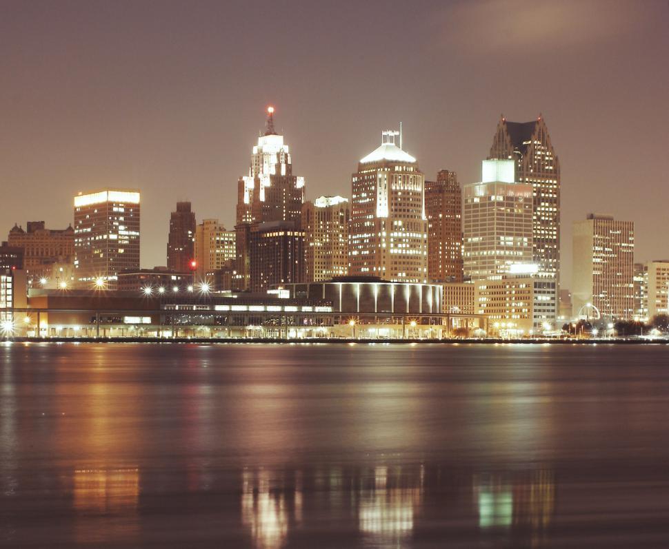 Free Image of City Night View Across Water 