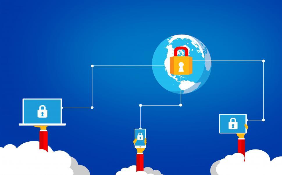 Cybersecurity in the cloud - Online security concept