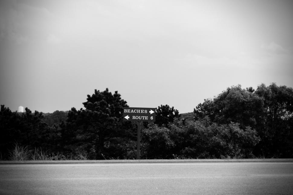 Free Image of Black and White Photo of a Street Sign 