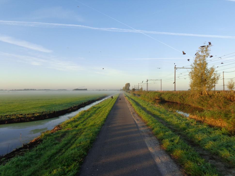 Free Stock Photo of Cycling path through fields in the Netherlands Download Free Images and