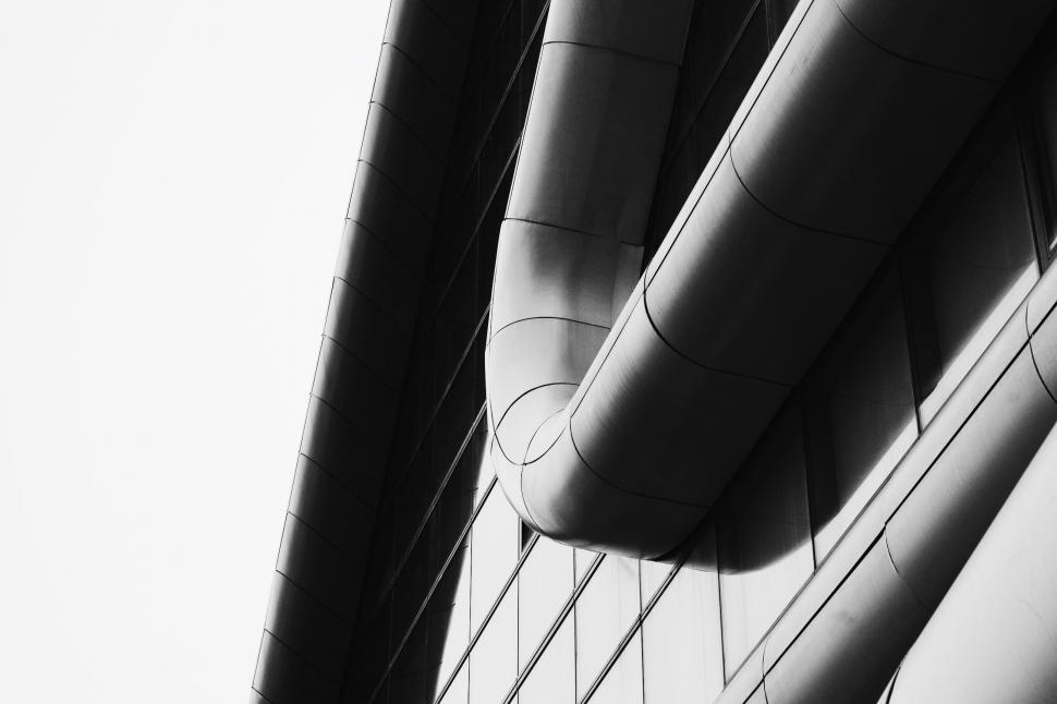 Free Image of Tall Building in Black and White 