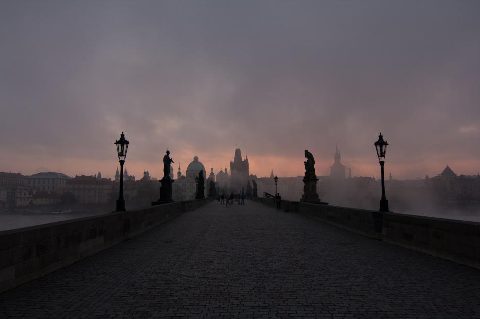 Free Image of Street Light on the Side of a Bridge 