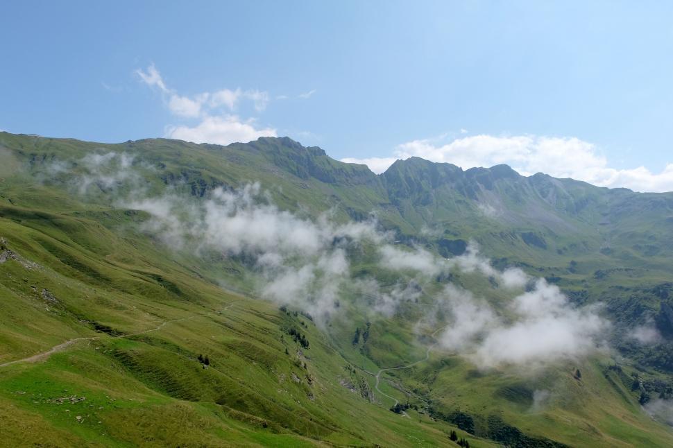 Free Stock Photo of Green Mountain With Few Clouds in the Sky ...