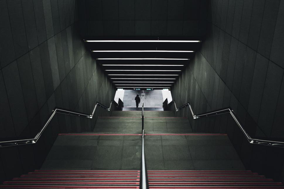 Free Image of Man Descending Flight of Stairs 