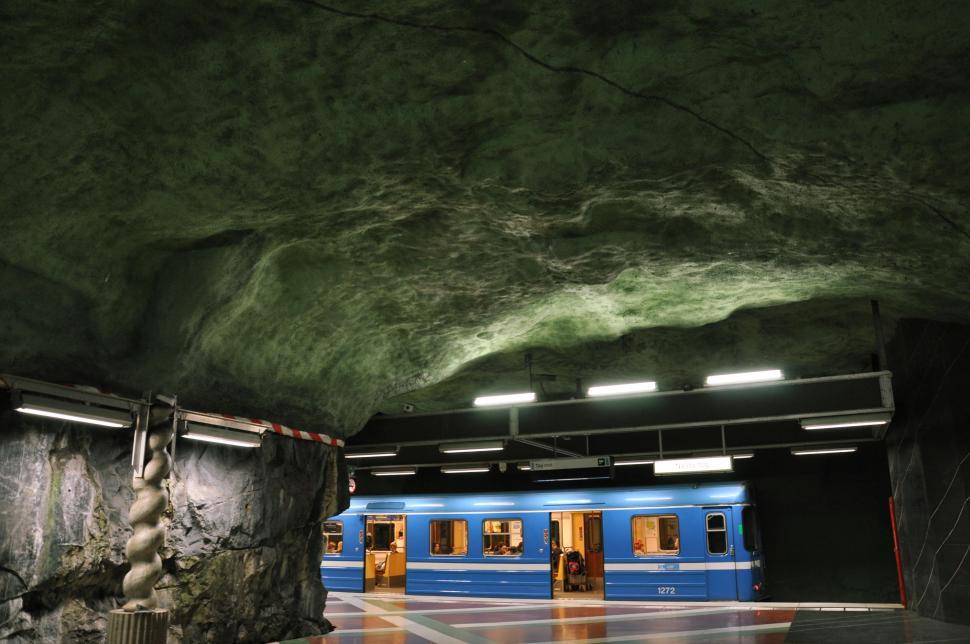 Free Image of Subway Car Parked in Subway Station 