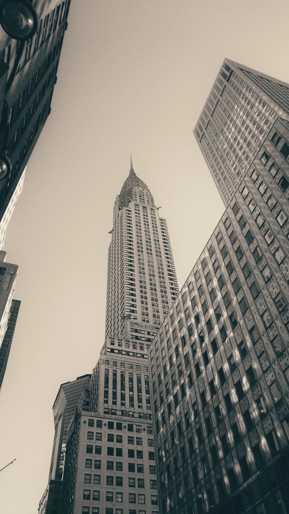 Free Image of Tall Building in Black and White 