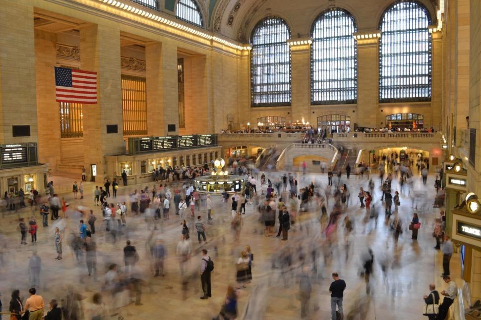 Free Image of Large Crowd of People in a Train Station 