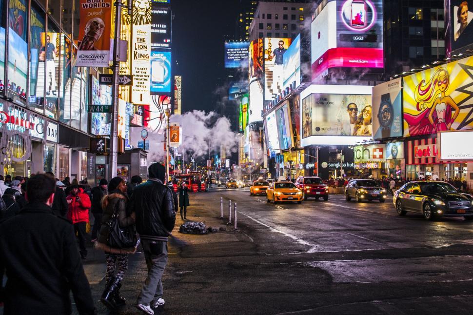 Free Image of City Street Filled With Tall Buildings 