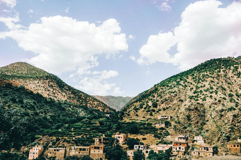 Free Image of Village Nestled Amidst Mountain Ranges 