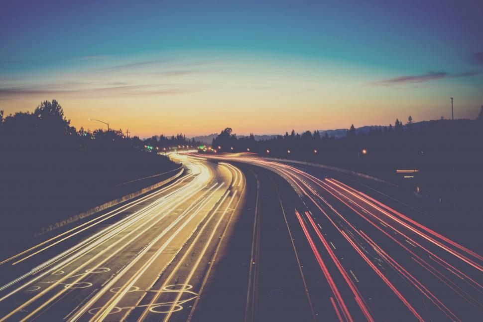 Free Image of Highway at Night Time 