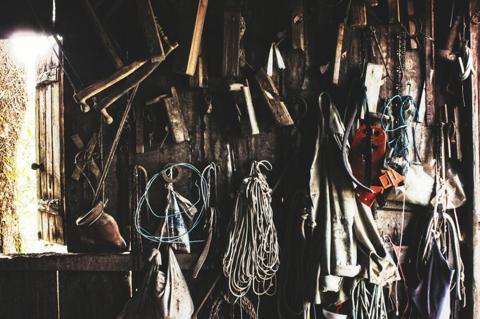 Free Image of Room Filled With Hanging Items 