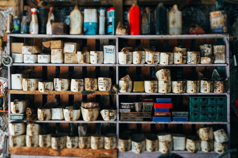 Free Image of Shelf Filled With Various Items 