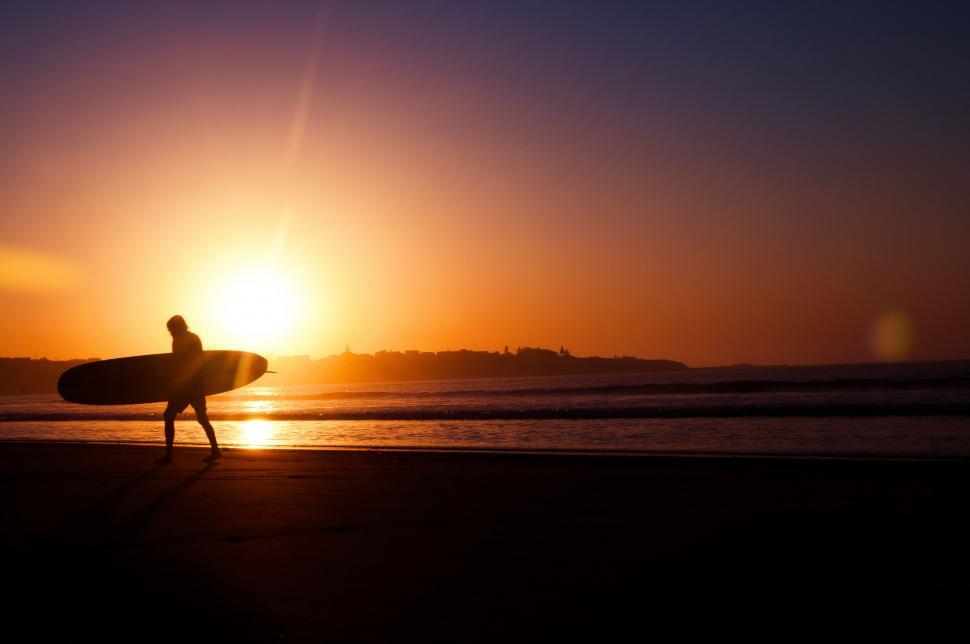 Free Image of Person Walking on Beach With Surfboard 