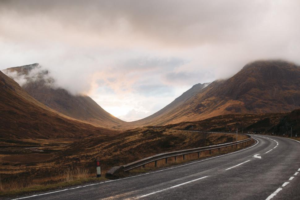 Free Stock Photo of A Long Road Leading to Mountains | Download Free ...