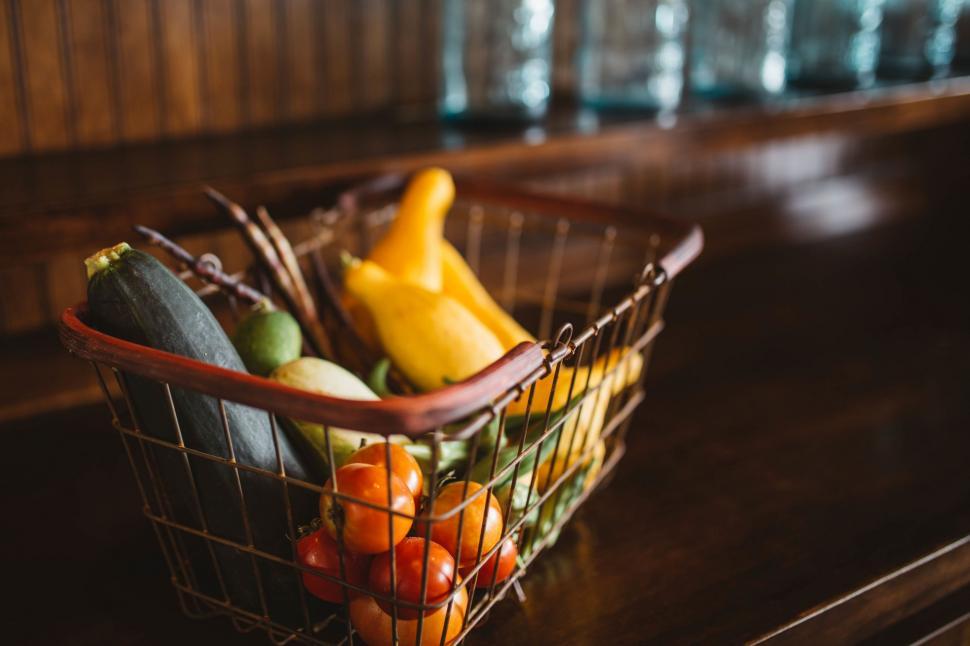 Free Image of Basket Filled With Various Types of Fruit 