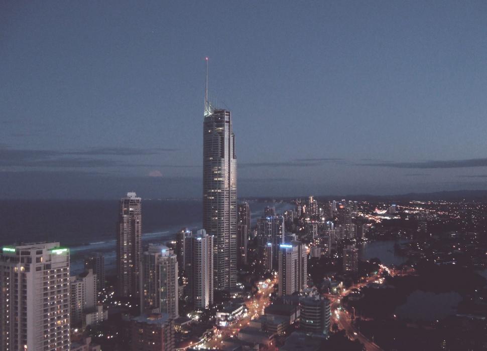 Free Image of Aerial View of City at Night 