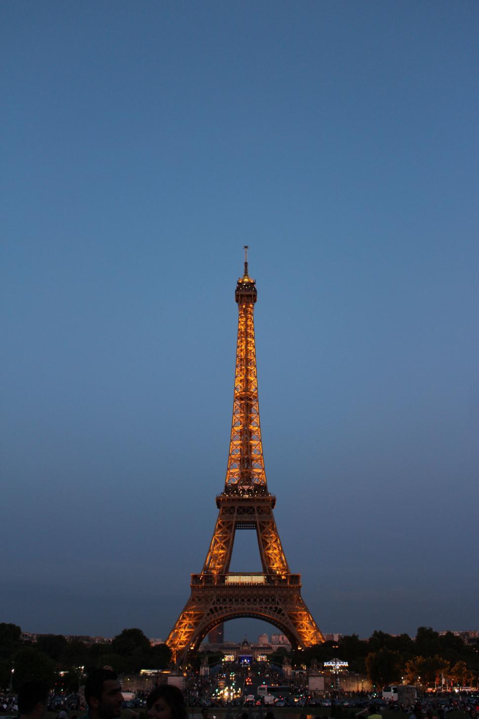 Free Image of The Eiffel Tower Illuminated at Night 
