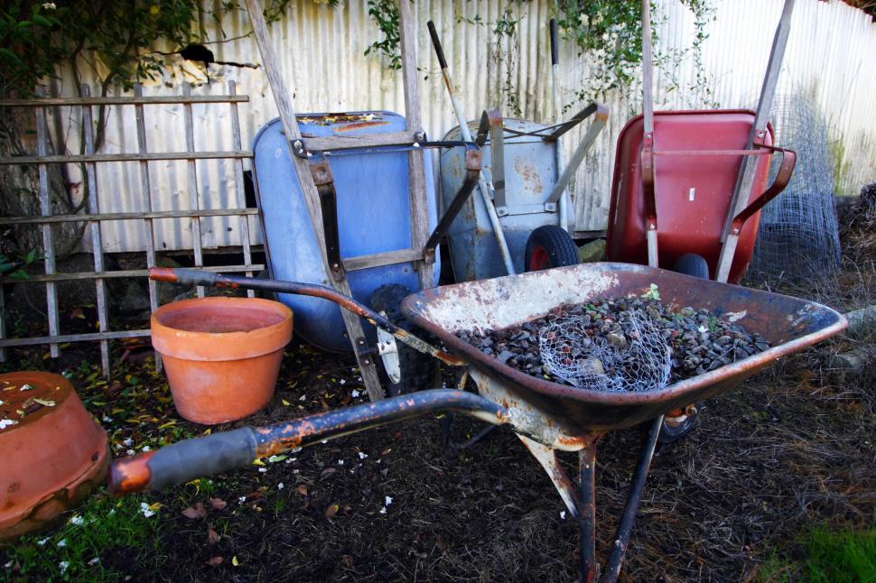 Free Image of Wheelbarrows in the Rain 