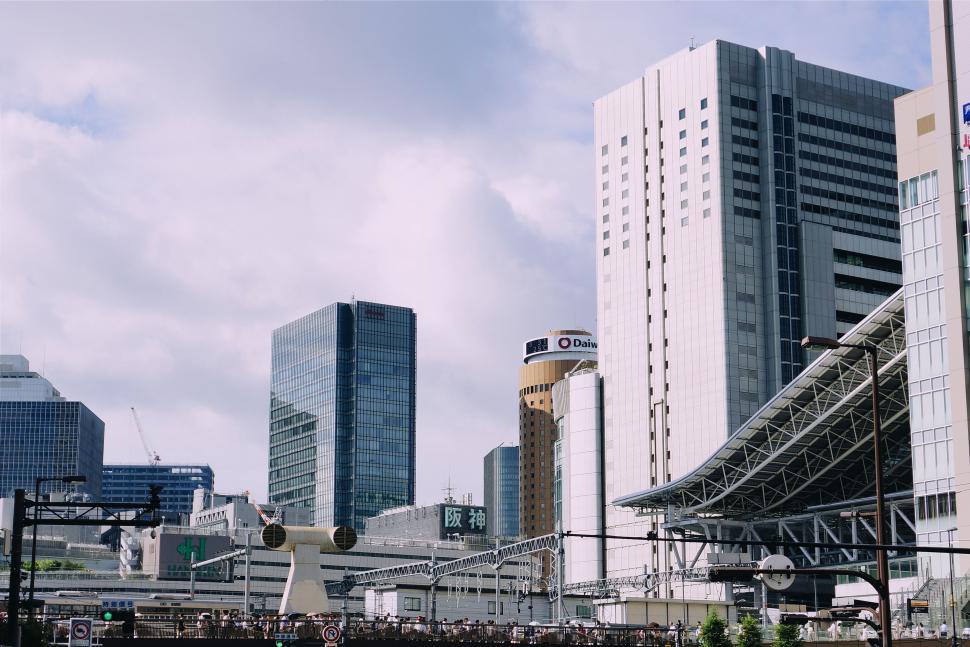 Free Image of City Skyline With Tall Buildings and Bridge 