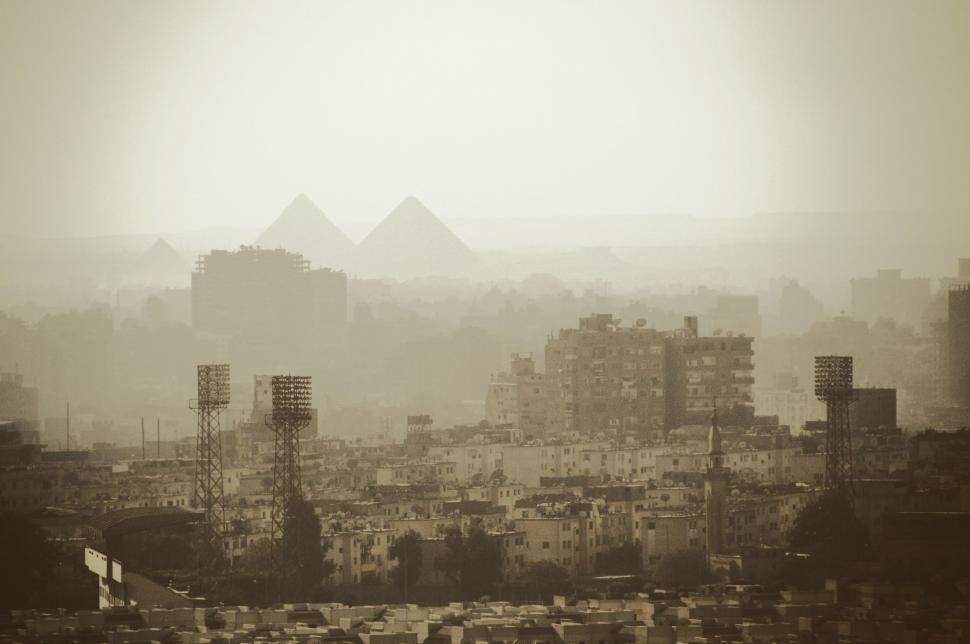 Free Image of City Skyline in Black and White 