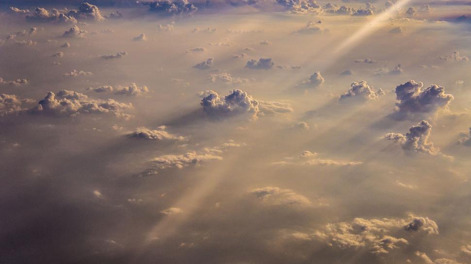 Free Image of A View of Clouds From an Airplane Window 