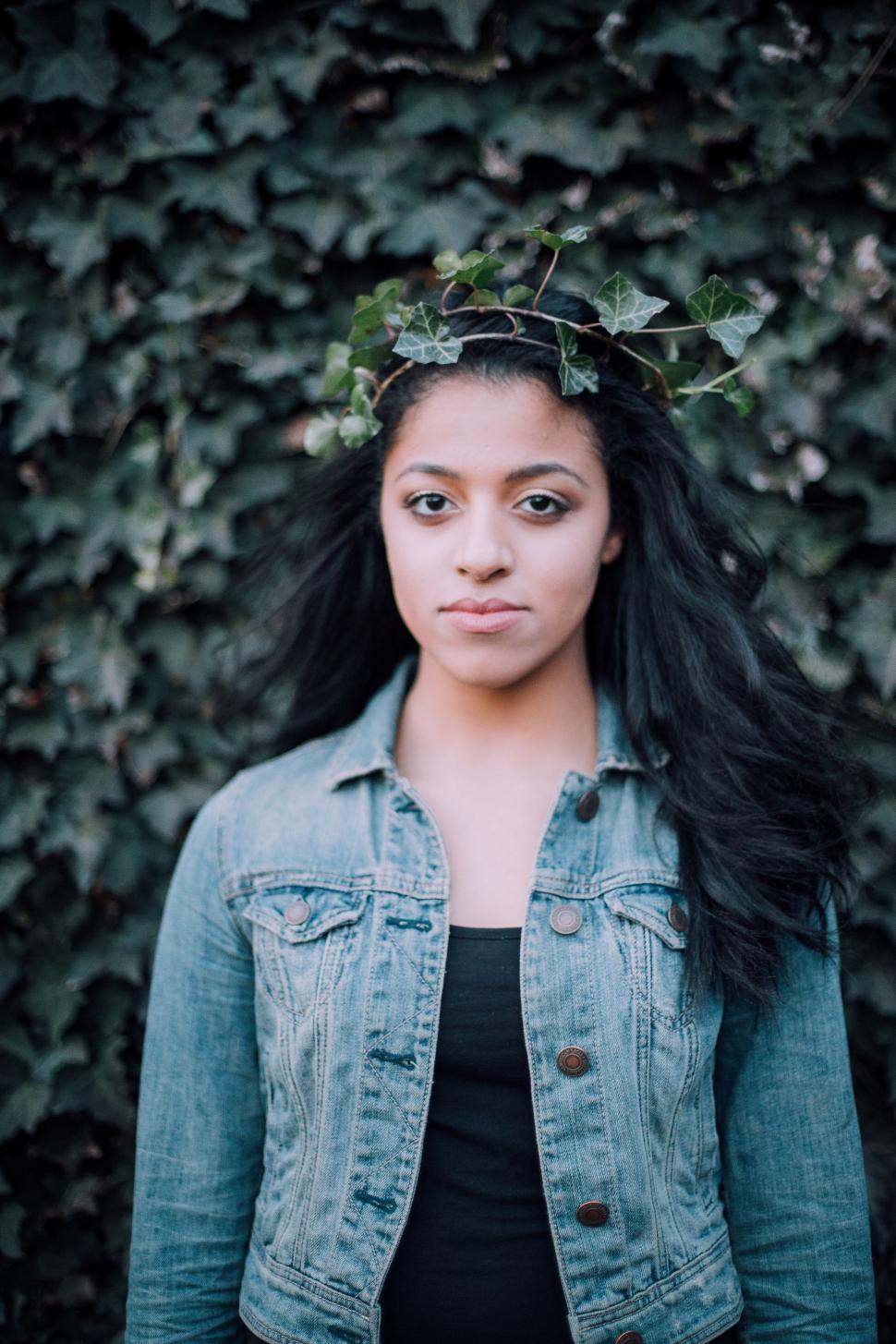 Free Stock Photo of Woman With Long Hair Wearing Denim Jacket ...