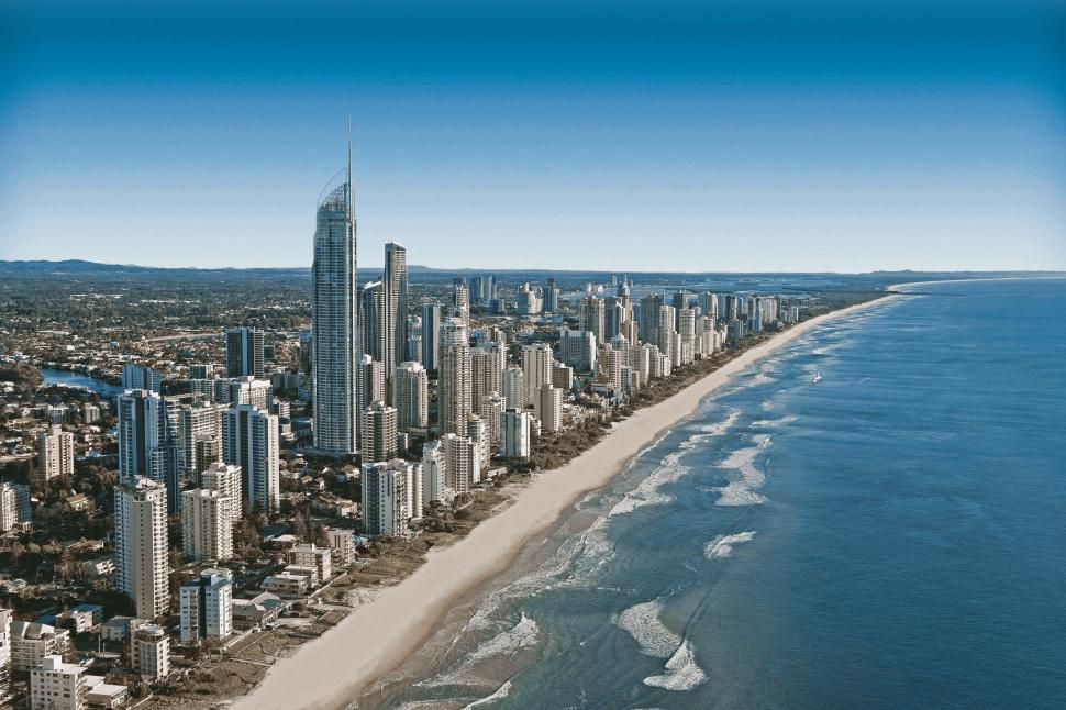 Free Image of Aerial View of City and Ocean 