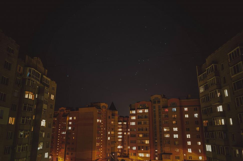 Free Image of Cityscape With Vibrant Night Lights 