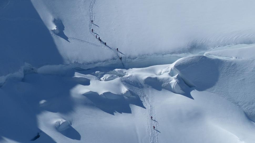 Free Image of Aerial View of Snow Covered Mountain 