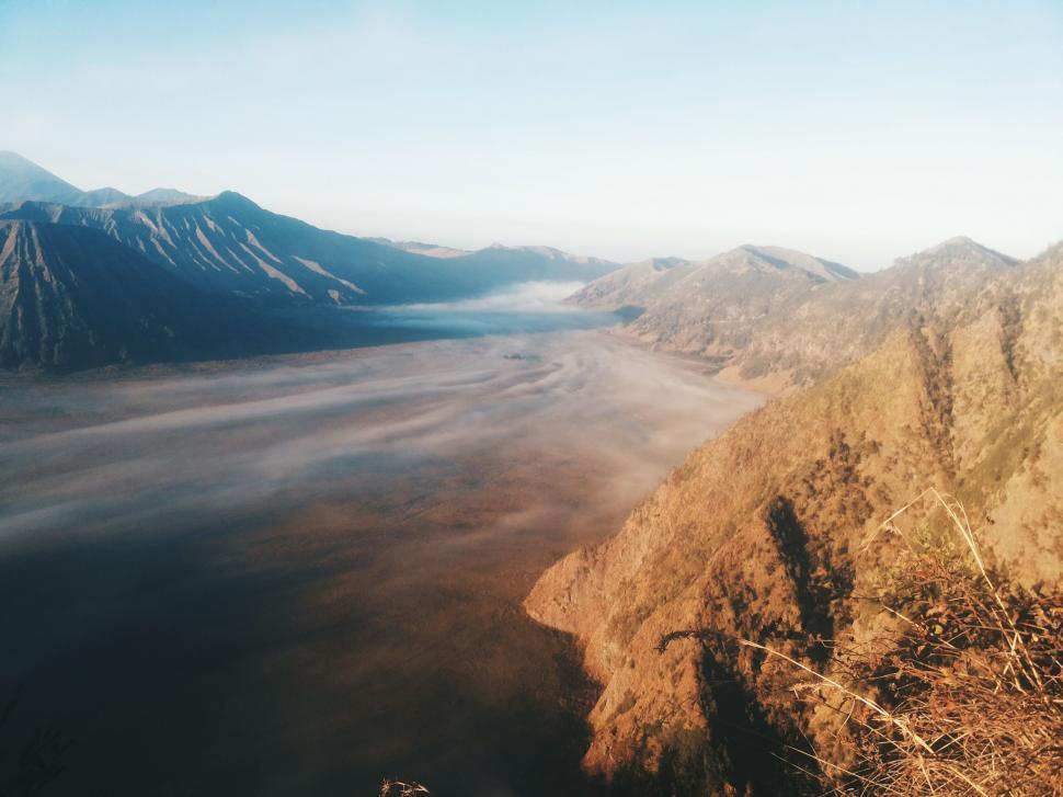 Free Image of A Panoramic View of a Mountain Range From an Airplane 