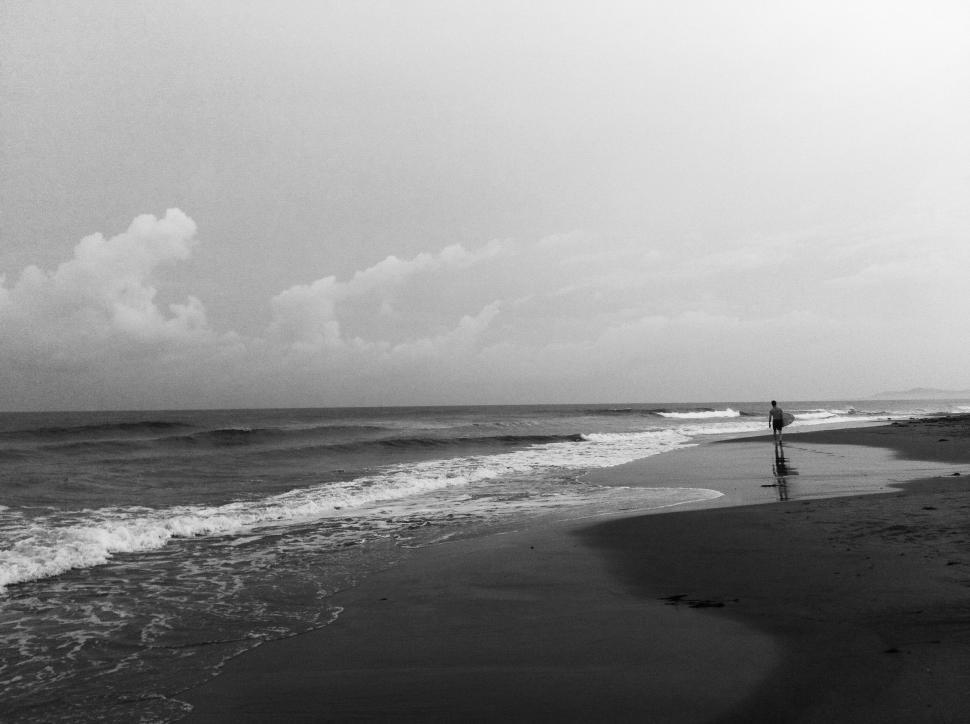 Free Image of Person Walking on Beach 