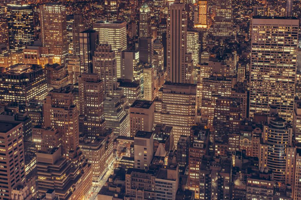 Free Image of Aerial View of City at Night 