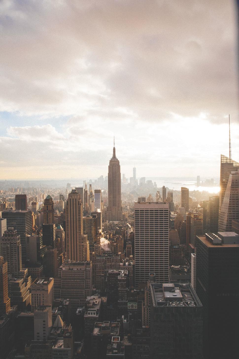 Free Image of A Panoramic View of a City From a Rooftop 