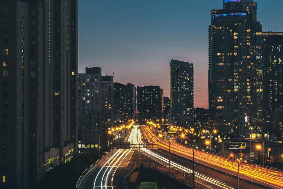 Free Image of Night View of City From High Rise 