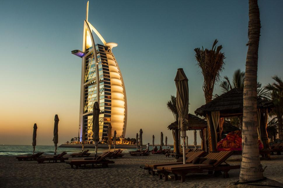 Free Image of Tall Building on Sandy Beach 