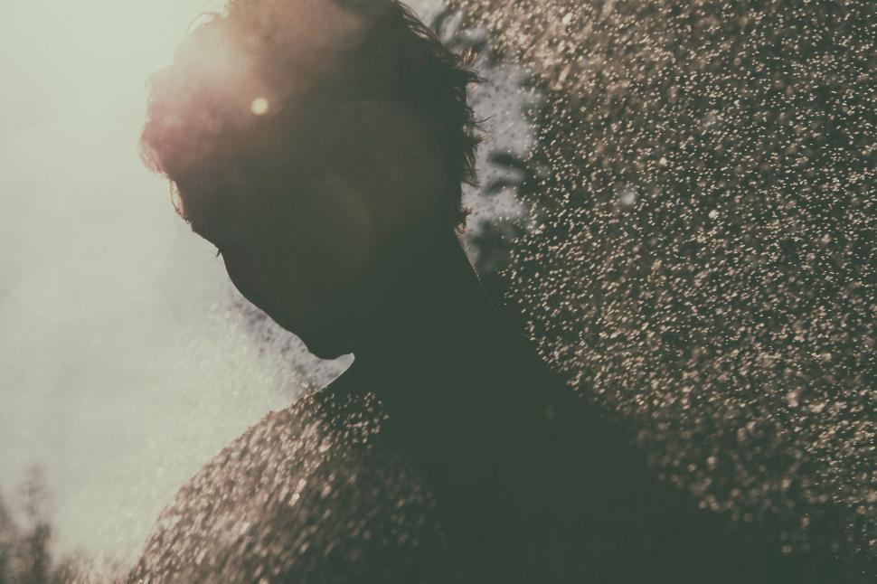 Free Image of Intense Black and White Portrait of a Persons Face 