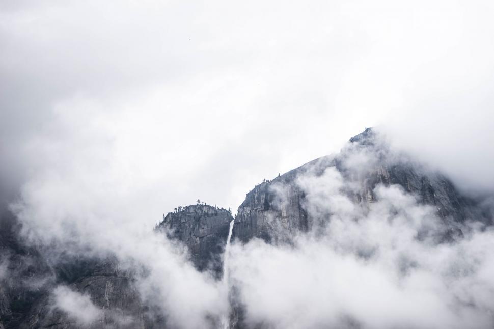 Free Image of Plane Flying Over Mountain 