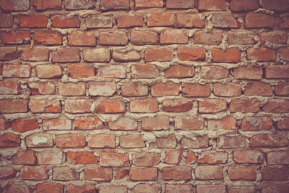 Free Image of Red Brick Wall With White Clock 
