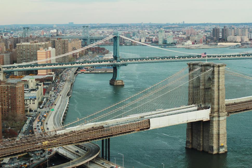 Free Image of Aerial View of Bridge Over River 