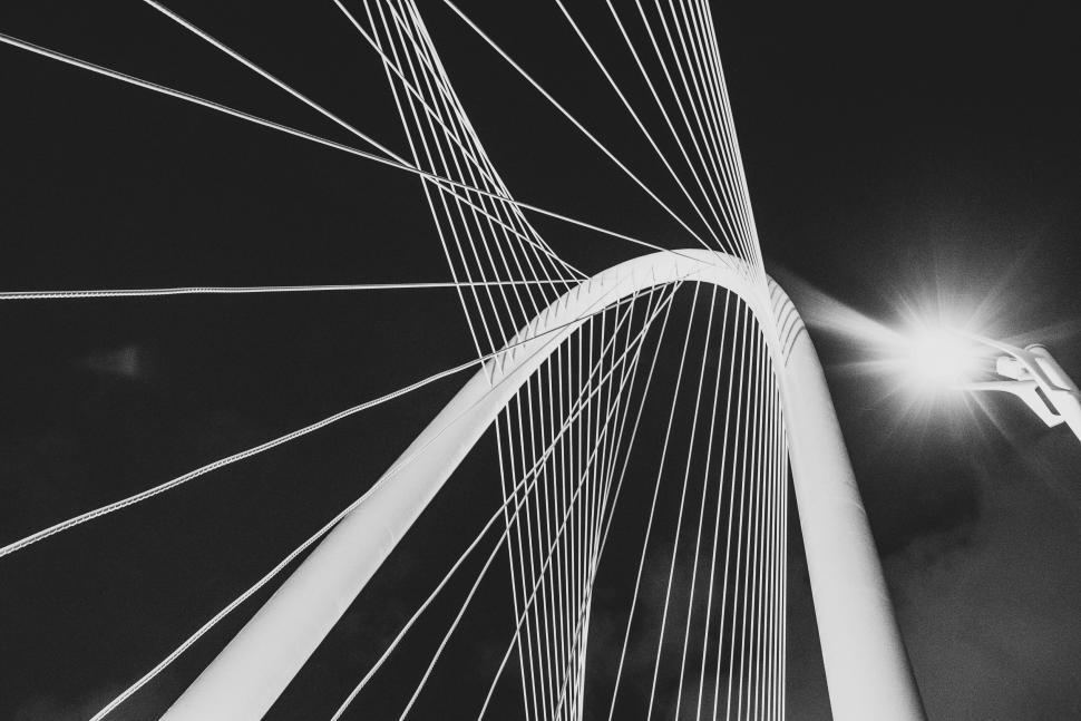 Free Image of Bridge Crossing at Night 