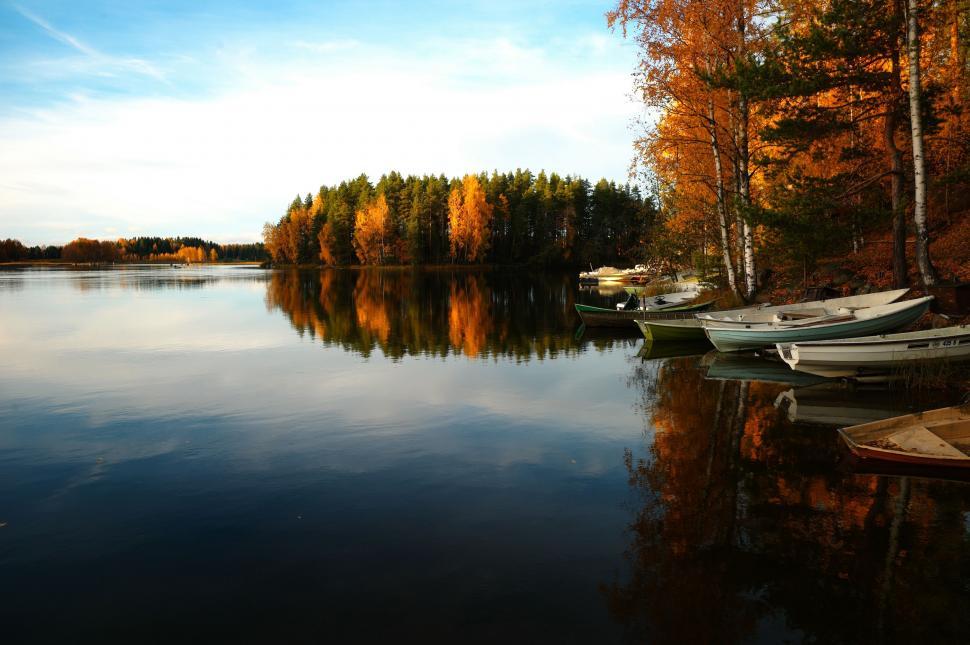 Free Image of Group of Boats Floating in the Water 