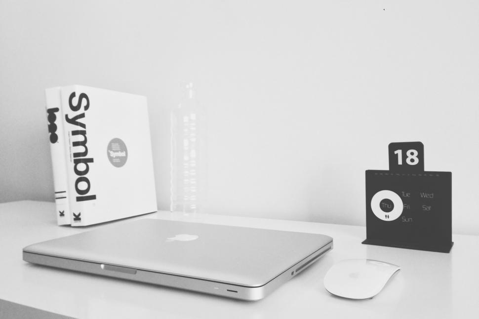 Free Image of Laptop Computer on White Desk 